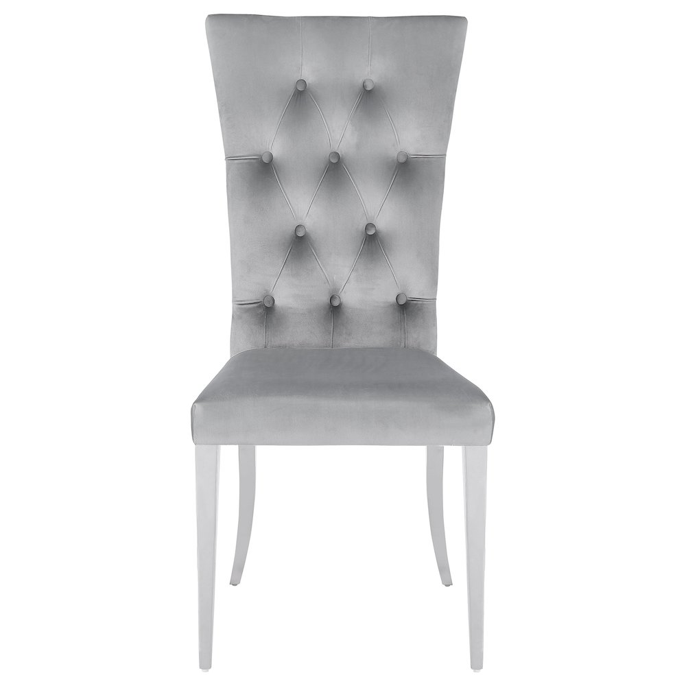 Kerwin Velvet Upholstered Dining Side Chair Grey (Set of 2). Picture 4