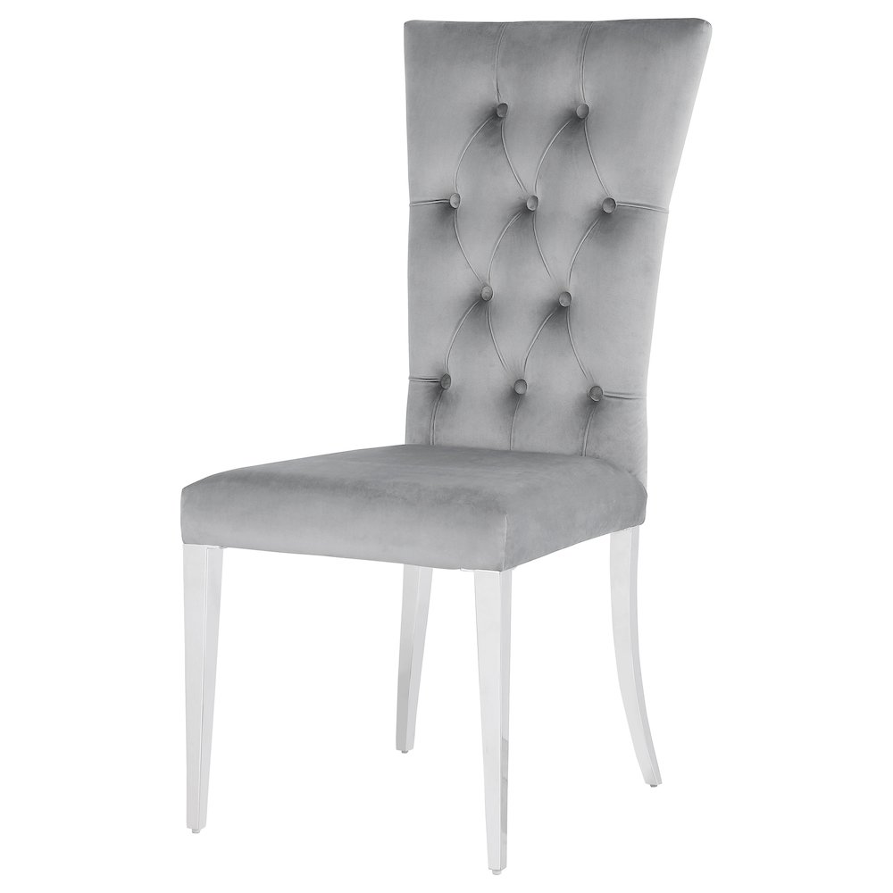 Kerwin Velvet Upholstered Dining Side Chair Grey (Set of 2). Picture 5