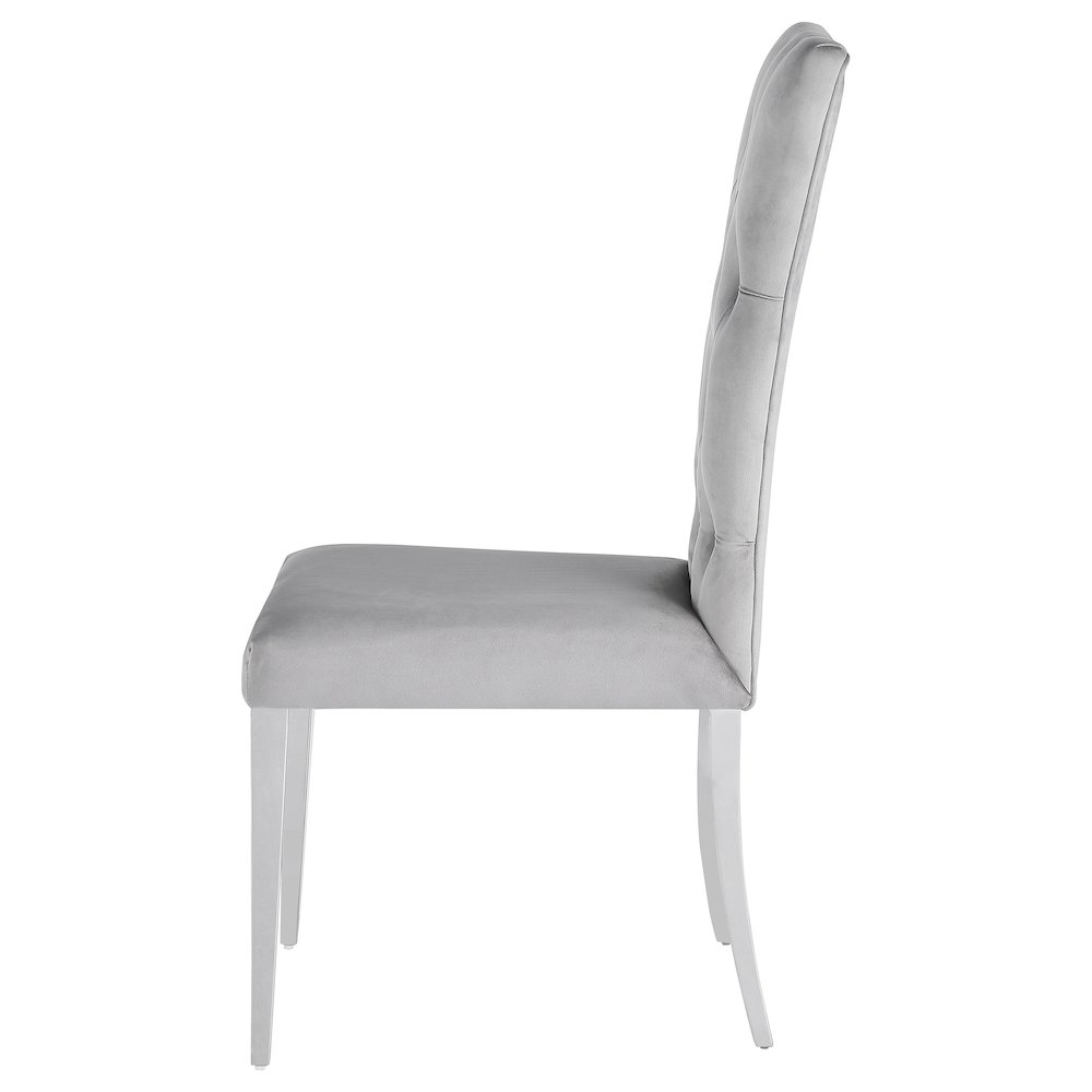 Kerwin Velvet Upholstered Dining Side Chair Grey (Set of 2). Picture 6