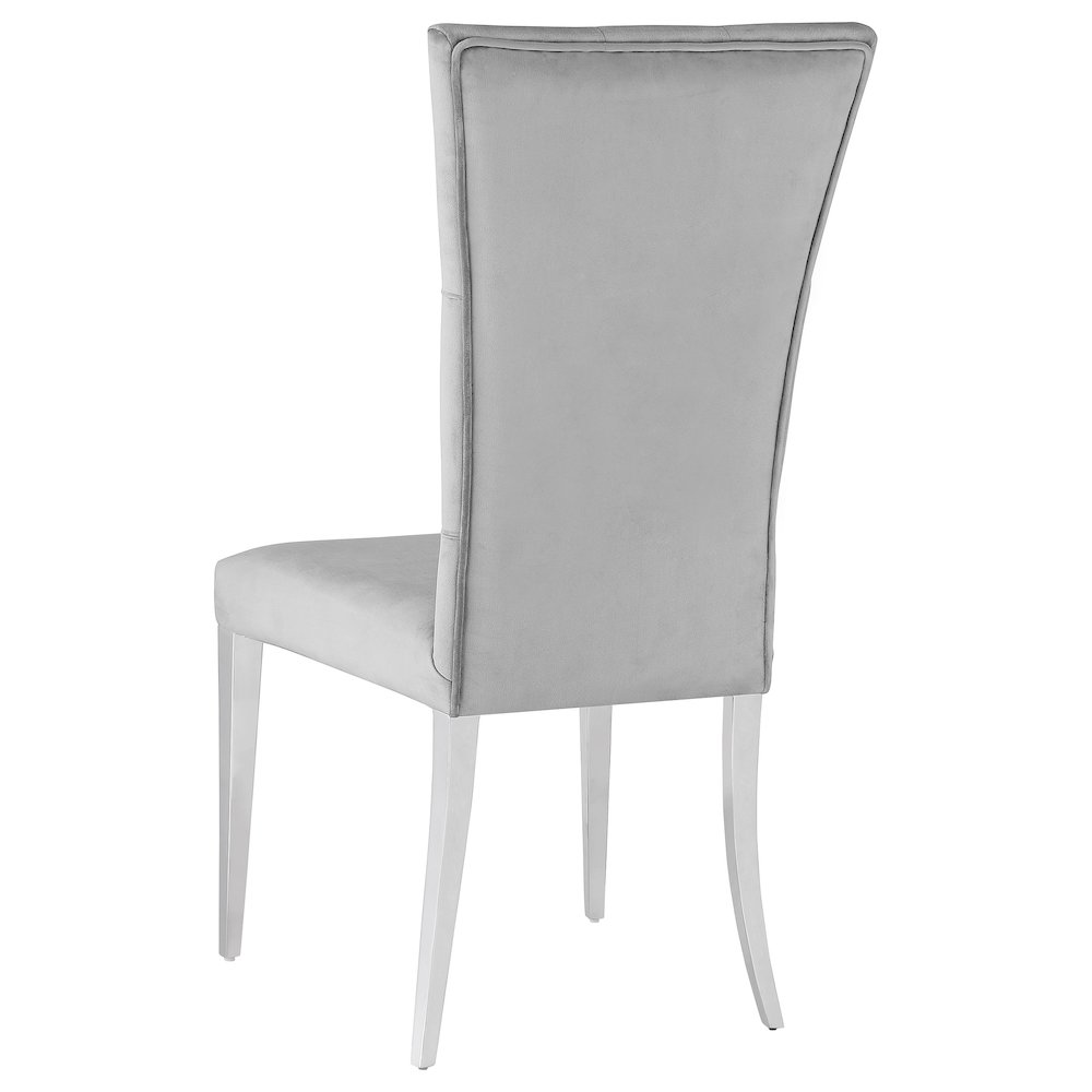 Kerwin Velvet Upholstered Dining Side Chair Grey (Set of 2). Picture 7