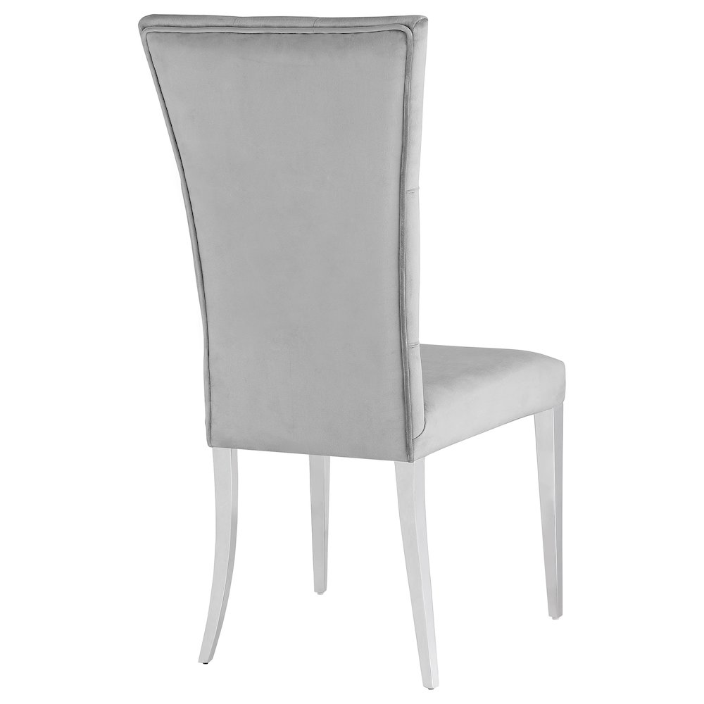 Kerwin Velvet Upholstered Dining Side Chair Grey (Set of 2). Picture 9