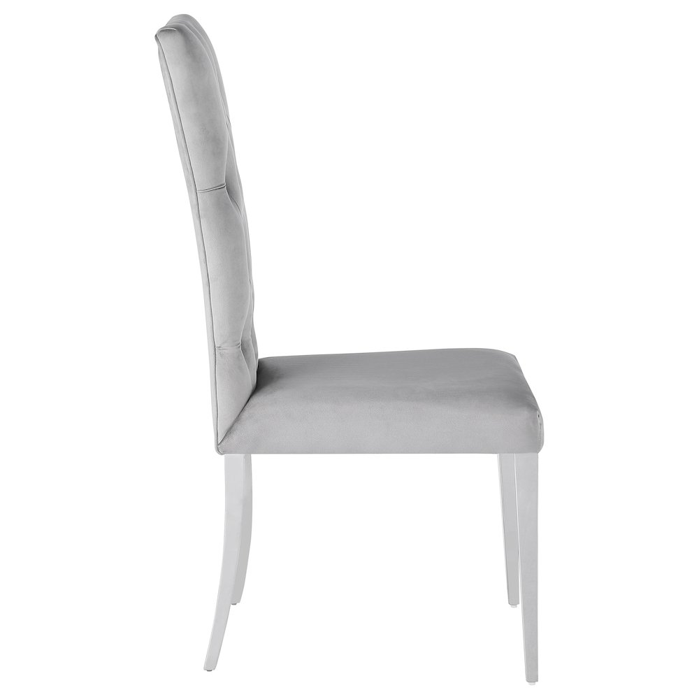 Kerwin Velvet Upholstered Dining Side Chair Grey (Set of 2). Picture 10