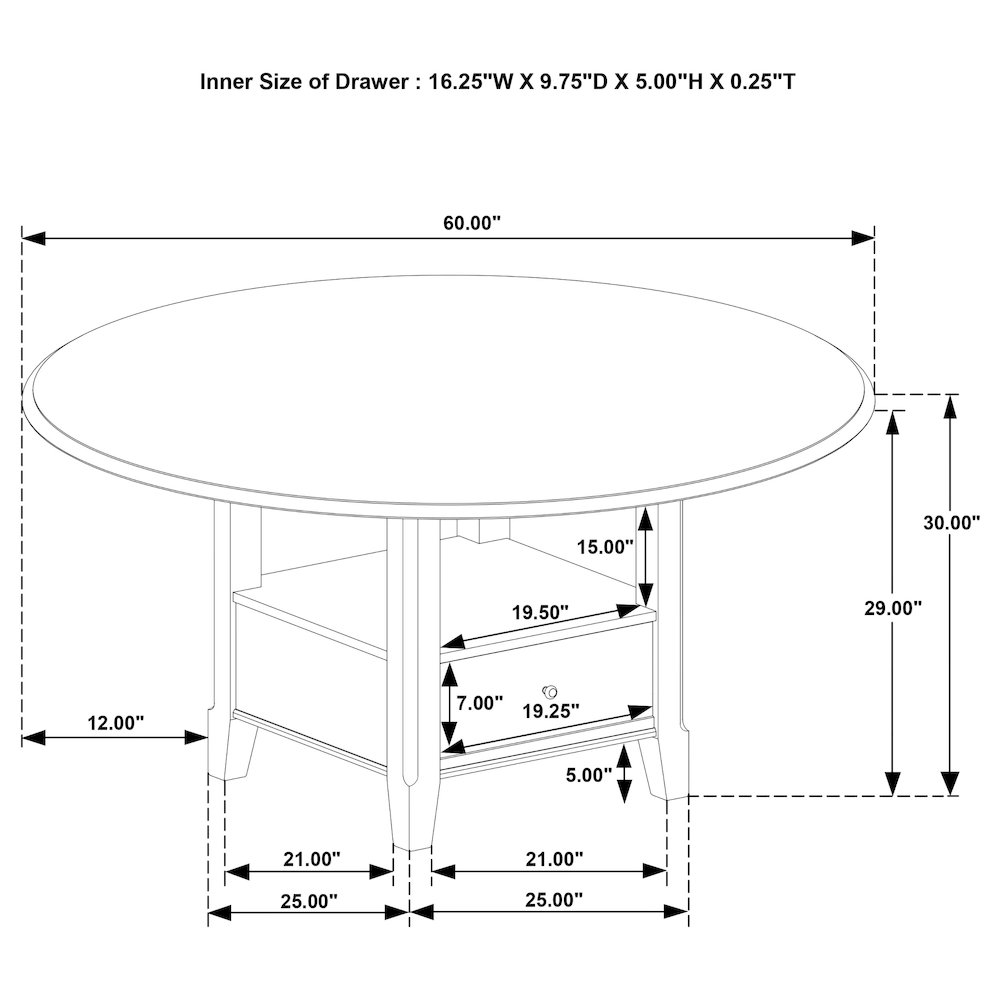 Twyla 5-piece 60-inch Round Wood Dining Table Set Dark Cocoa. Picture 13