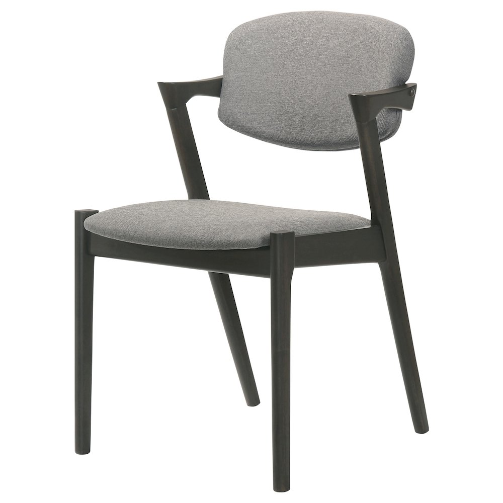 Stevie Padded Wood Dining Arm Chair Black (Set of 2). Picture 5