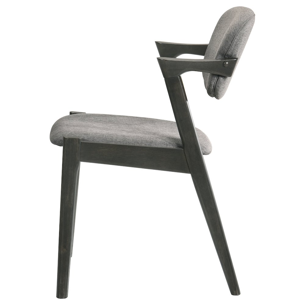 Stevie Padded Wood Dining Arm Chair Black (Set of 2). Picture 6