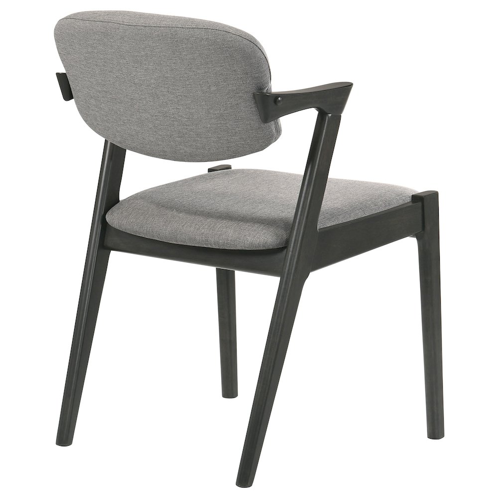 Stevie Padded Wood Dining Arm Chair Black (Set of 2). Picture 8