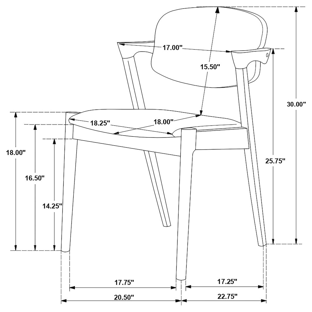 Stevie Padded Wood Dining Arm Chair Black (Set of 2). Picture 13