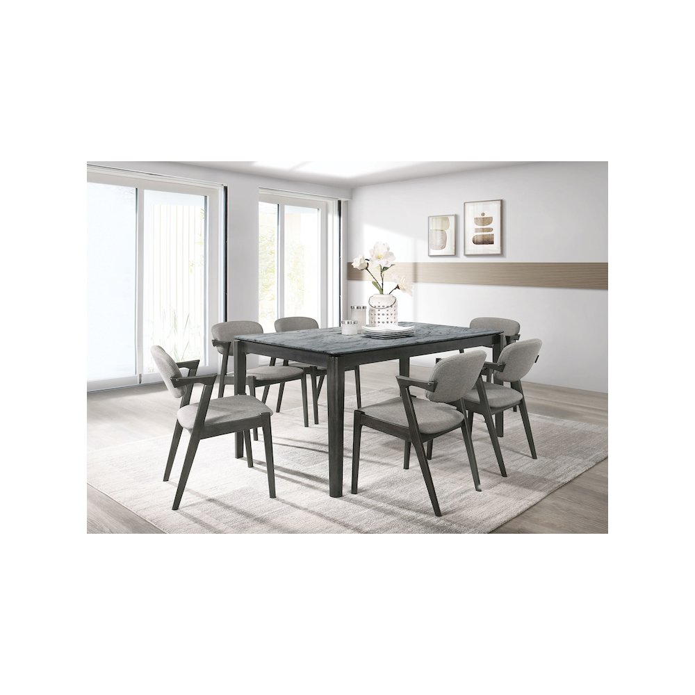 Stevie Padded Wood Dining Arm Chair Black (Set of 2). Picture 12