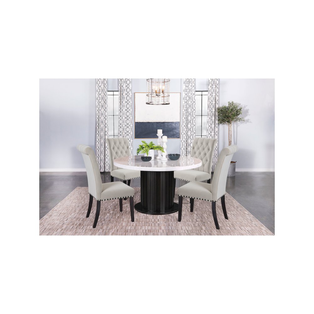 Alana Velvet Upholstered Dining Side Chair Sand (Set of 2). Picture 12