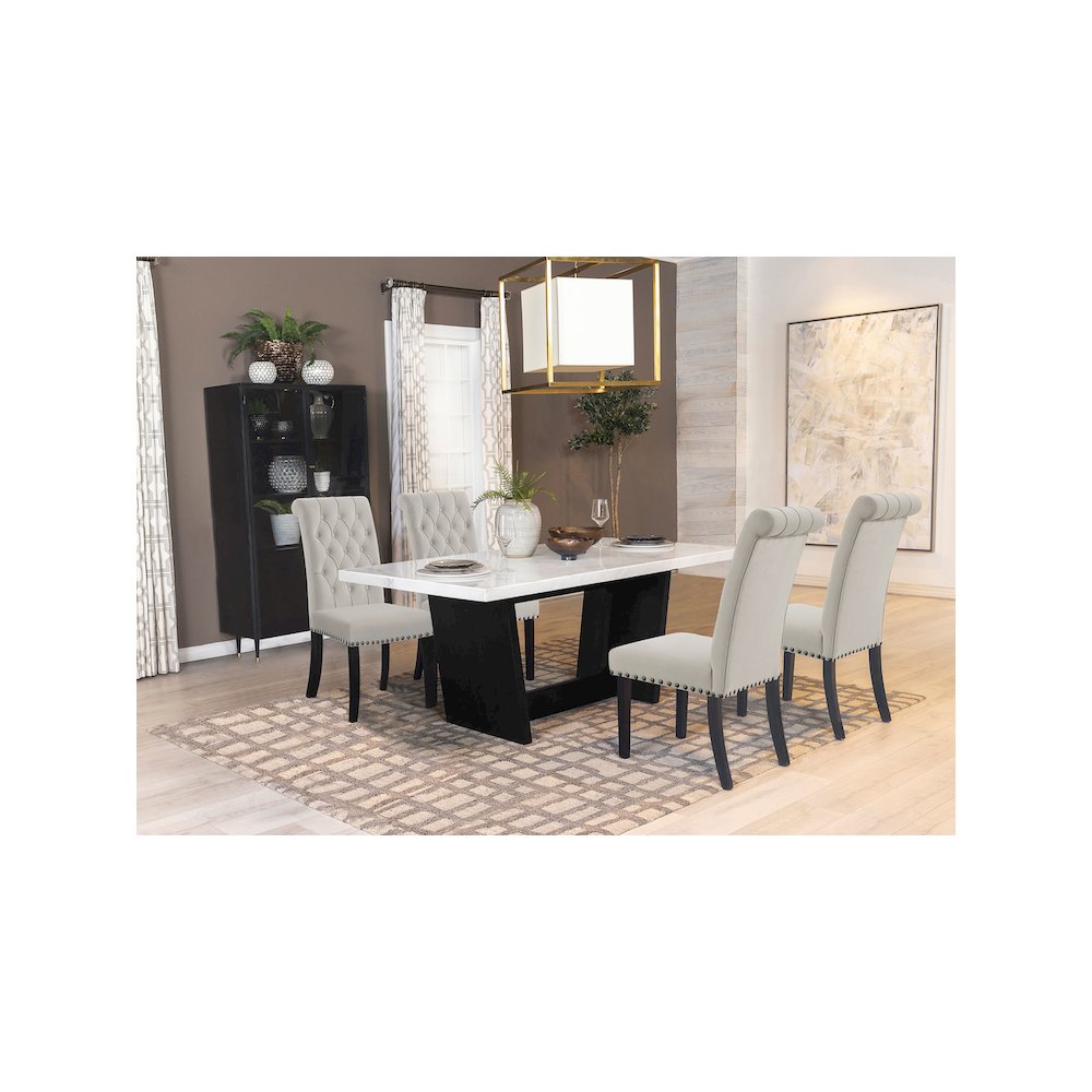 Alana Velvet Upholstered Dining Side Chair Sand (Set of 2). Picture 13