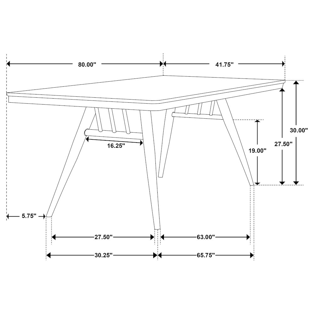 Wes Rectangular 80-inch Wood Dining Table Dark Walnut. Picture 10