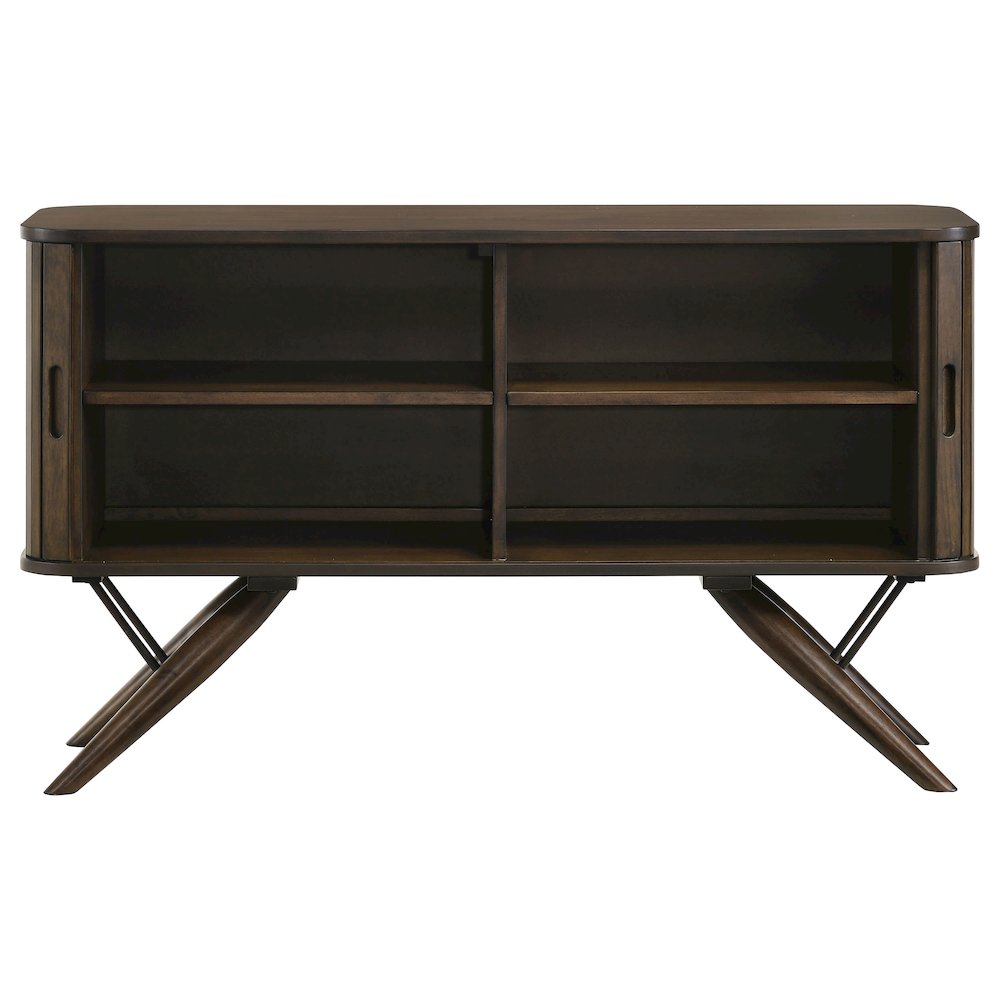 Wes 2-door Sideboard Buffet Storage Cabinet Dark Walnut. Picture 4