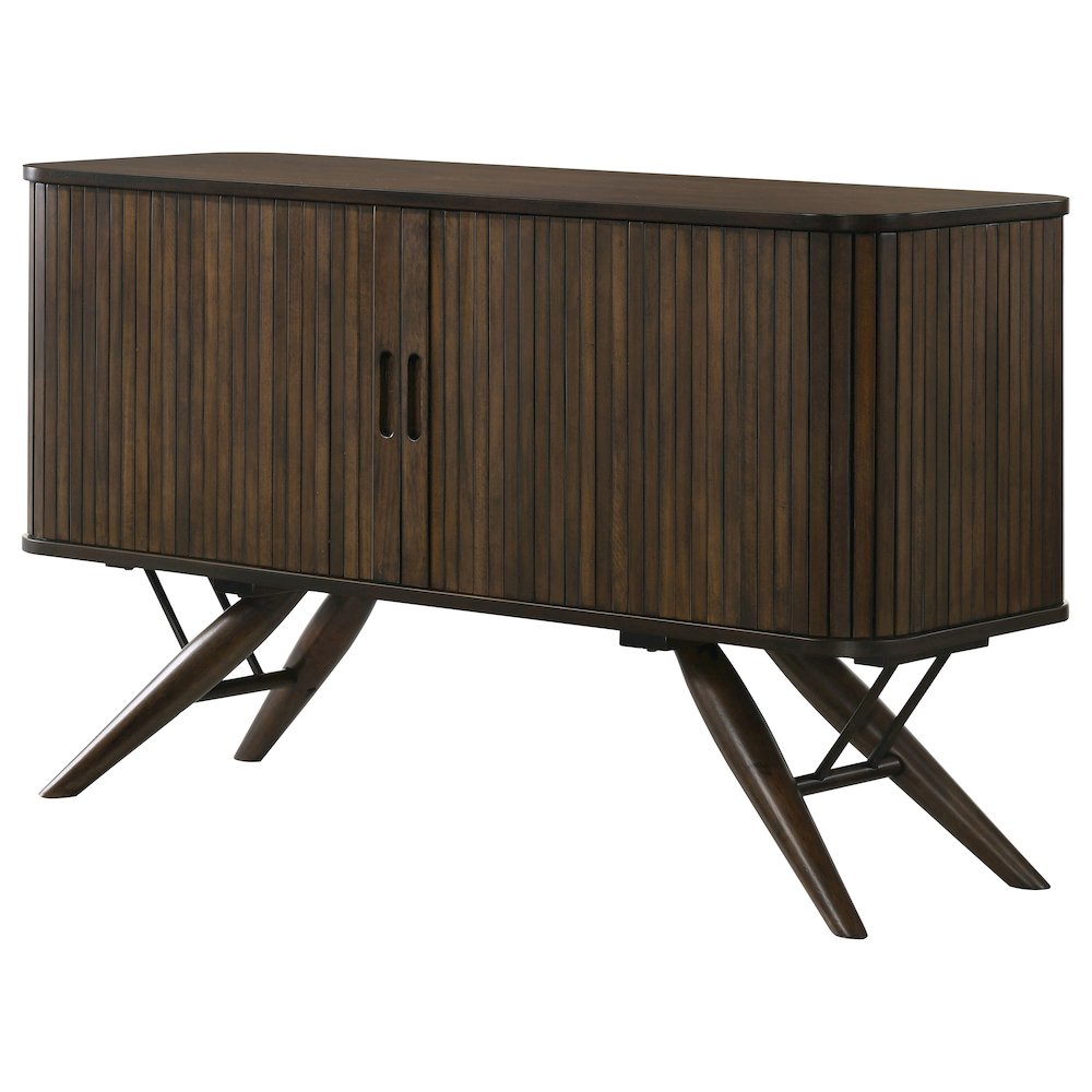 Wes 2-door Sideboard Buffet Storage Cabinet Dark Walnut. Picture 5
