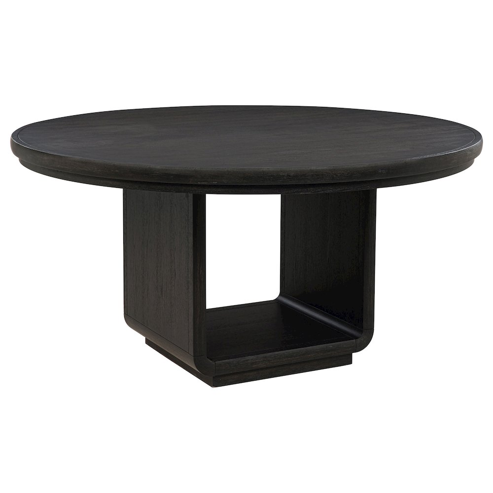 Leandro 60-inch Round Dining Table Burnished Black. Picture 1