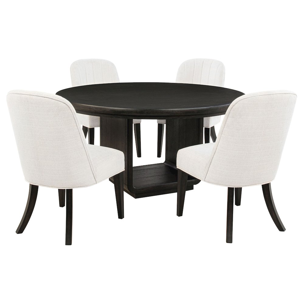 Leandro 5-piece Round Dining Table Set Burnished Black. Picture 1