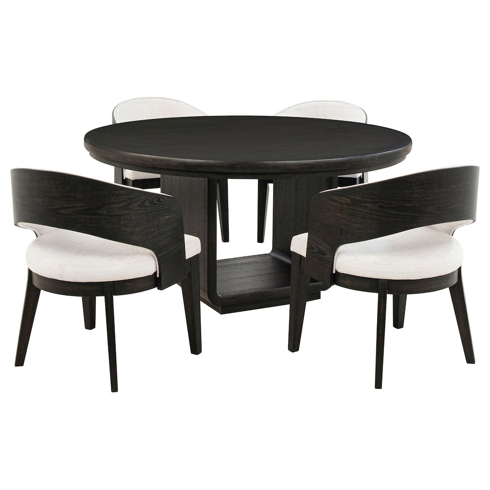 Leandro 5-piece Round Dining Table Set Burnished Black. Picture 1