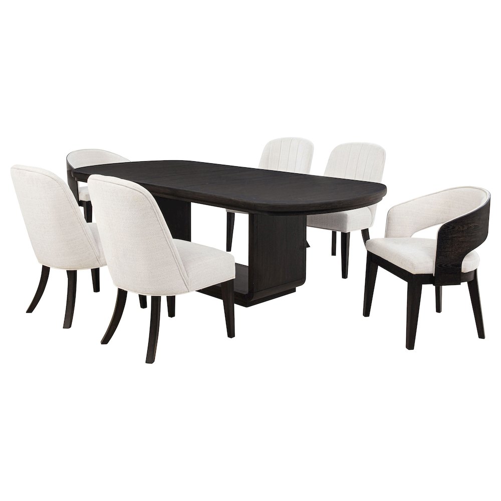 Leandro 5-piece Rectangular Dining Table Set Burnished Black. Picture 1