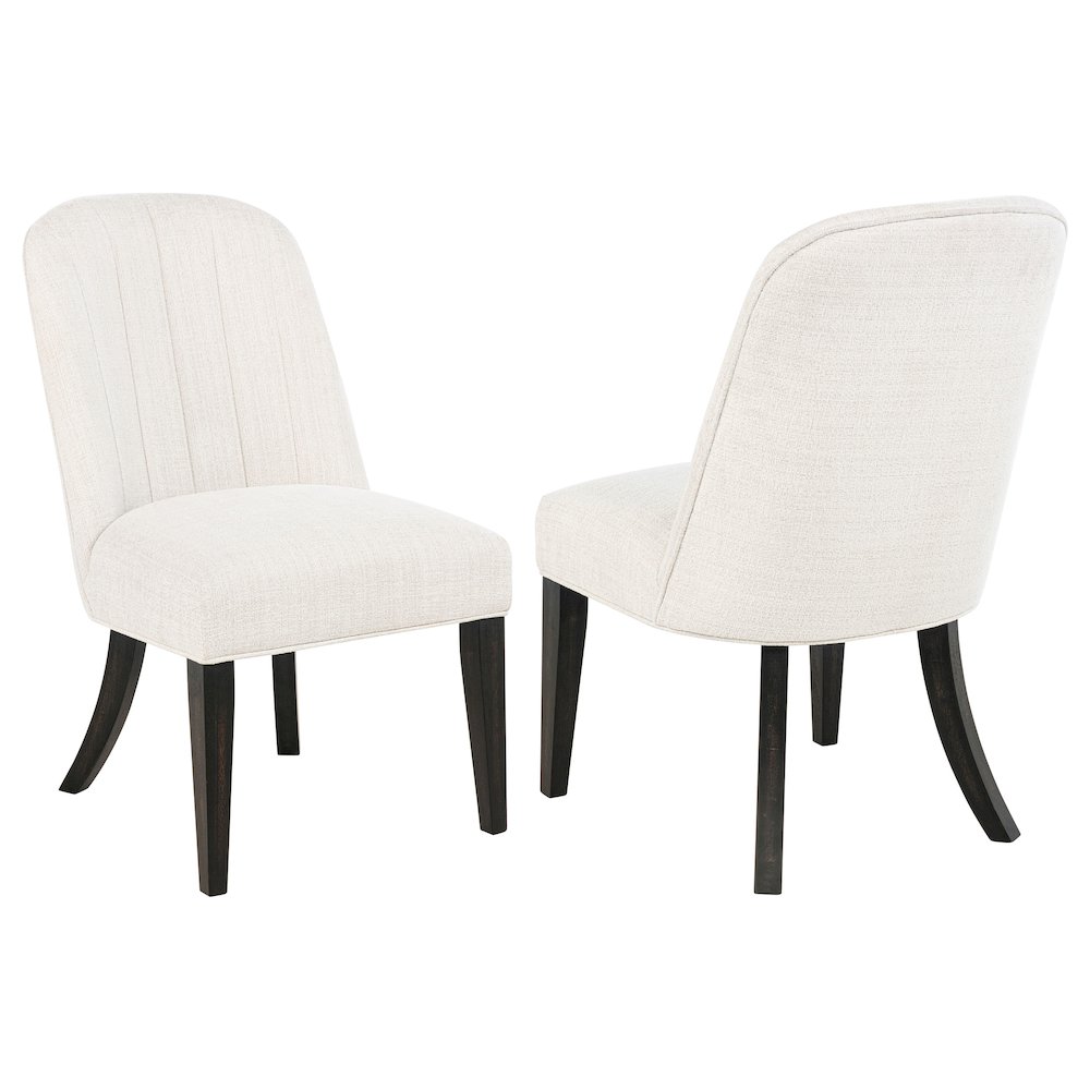 Leandro Upholstered Dining Side Chair Cream (Set of 2). Picture 1