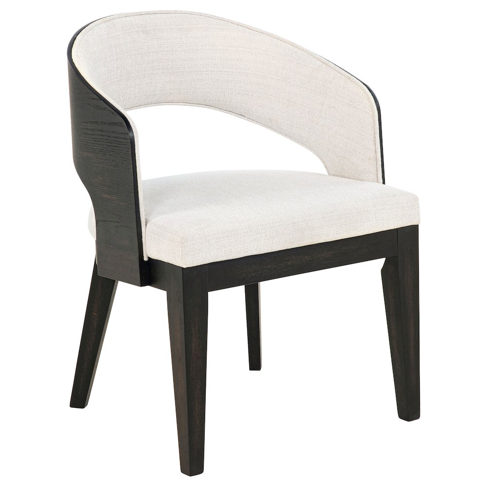 Leandro Upholstered Dining Arm Chair Cream (Set of 2). Picture 2