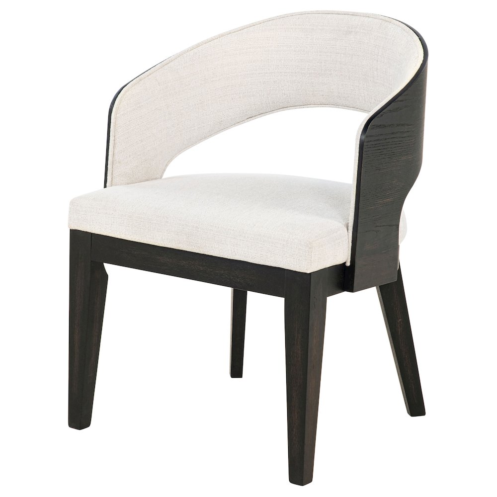 Leandro Upholstered Dining Arm Chair Cream (Set of 2). Picture 4