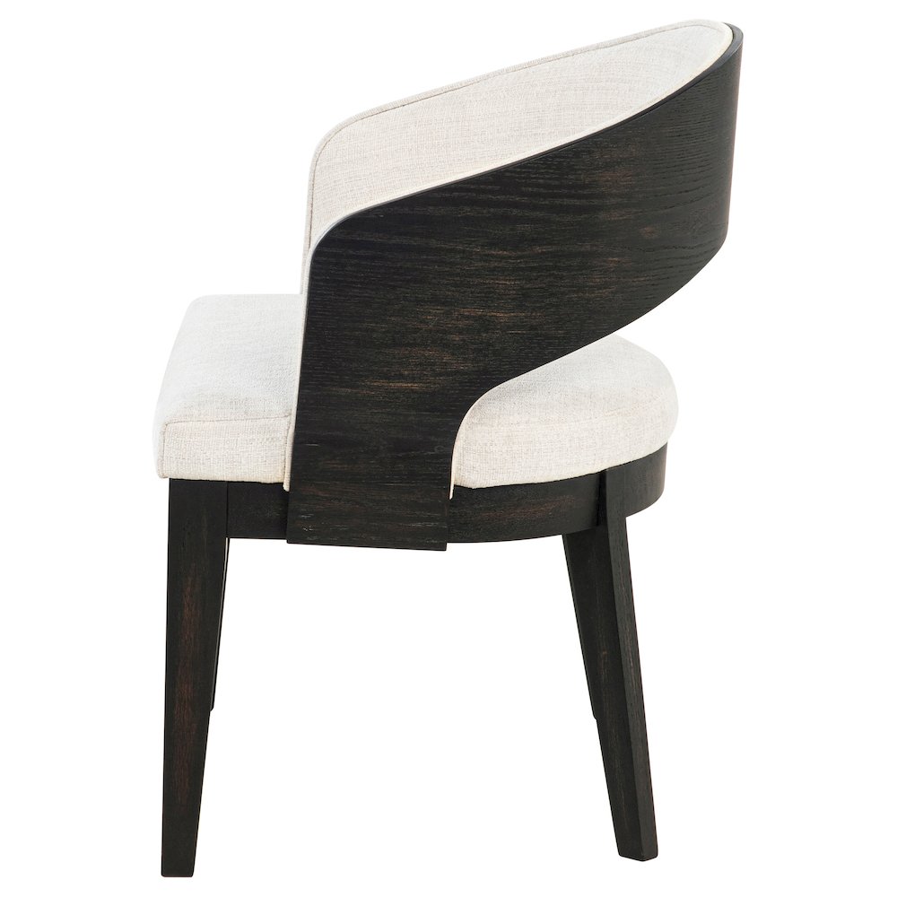 Leandro Upholstered Dining Arm Chair Cream (Set of 2). Picture 5