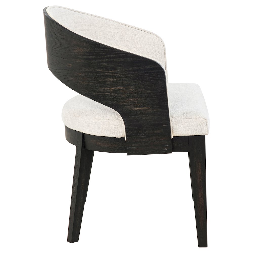 Leandro Upholstered Dining Arm Chair Cream (Set of 2). Picture 9