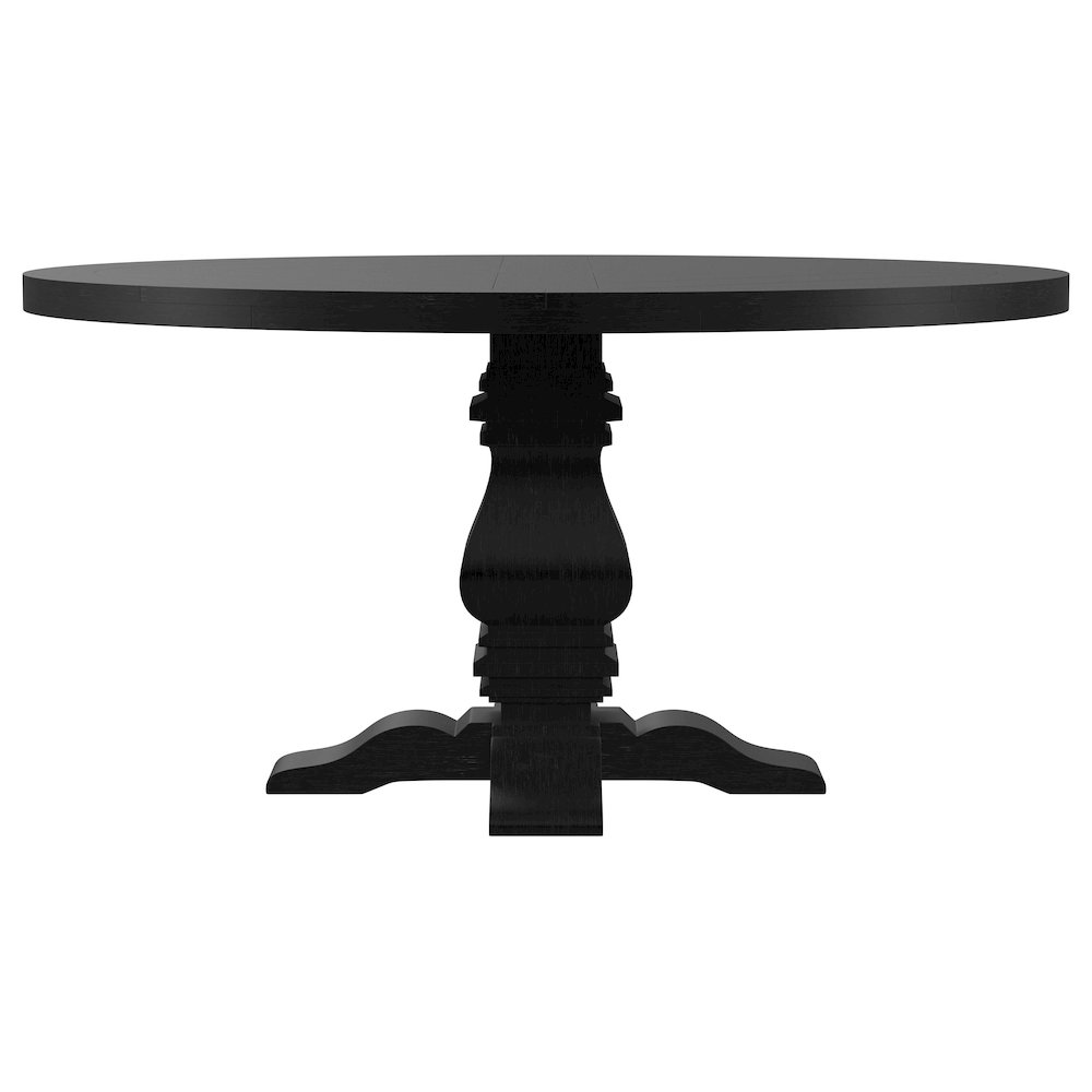 Florence Round 60-inch Pedestal Base Dining Table Black. Picture 5