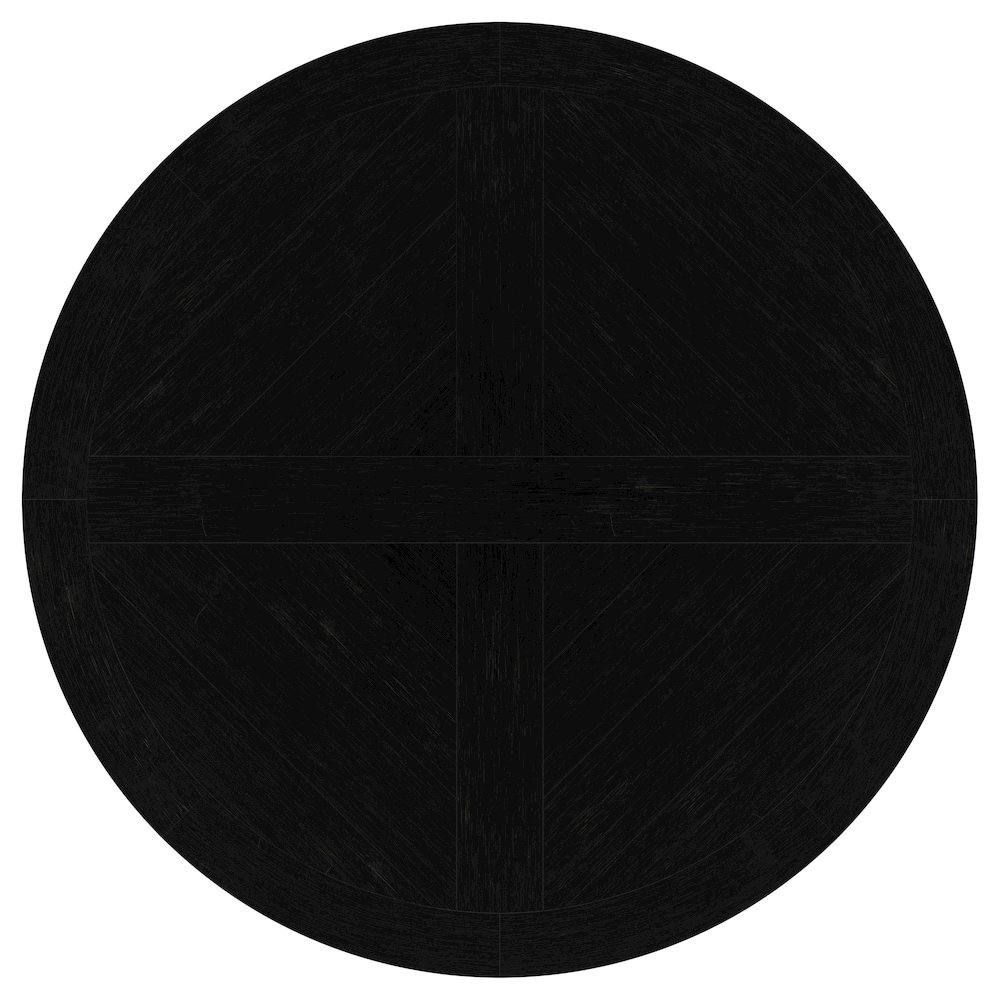 Florence Round 60-inch Pedestal Base Dining Table Black. Picture 6
