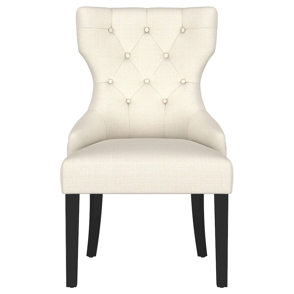 Baney Fabric Upholstered Dining Side Chair Beige and Black. Picture 3