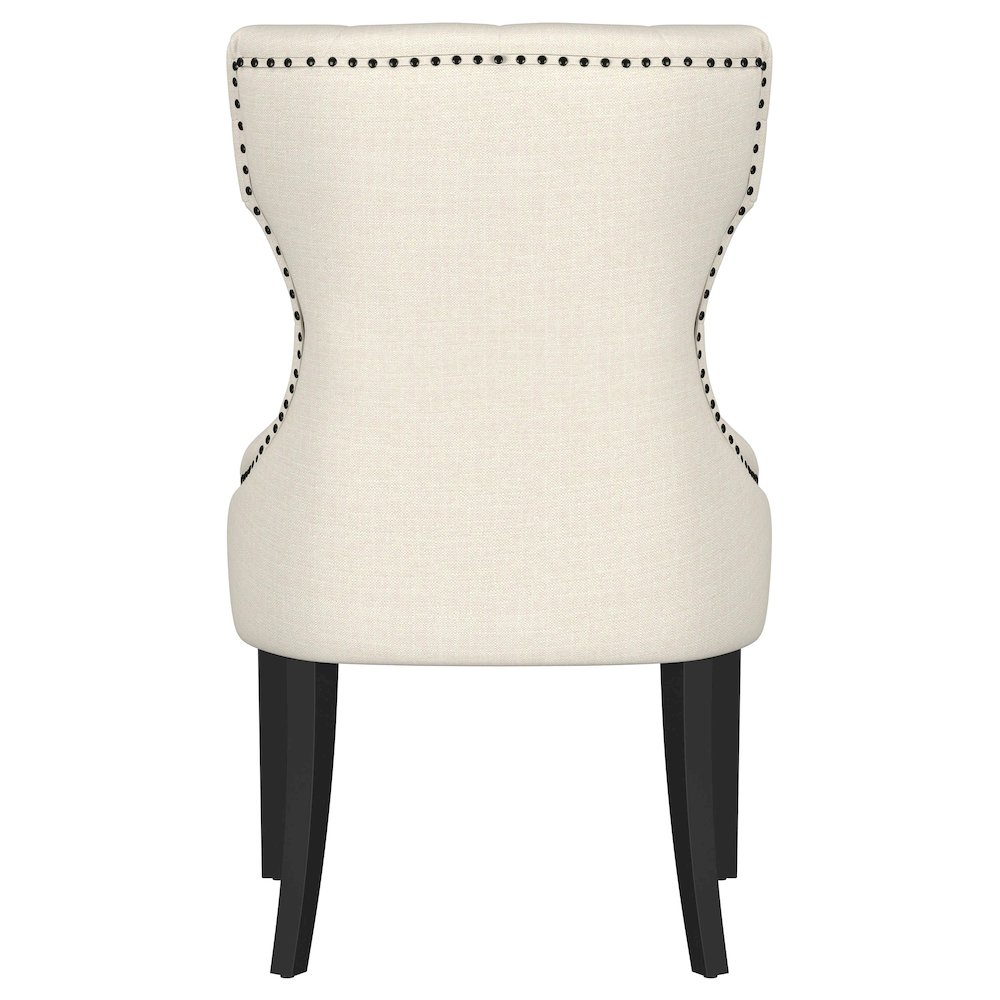 Baney Fabric Upholstered Dining Side Chair Beige and Black. Picture 7