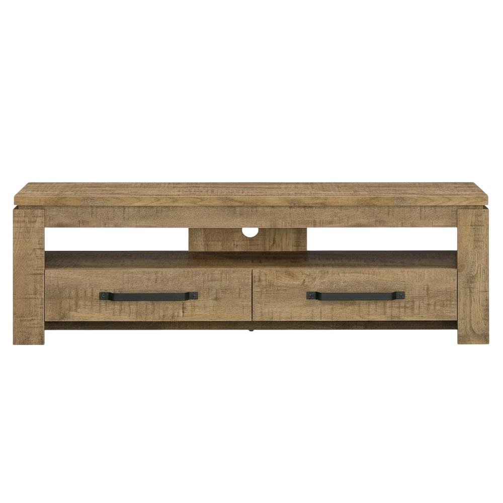 TV stand, 2 drawers, engineered wood, rubberwood solids & walnut veneers. Picture 4