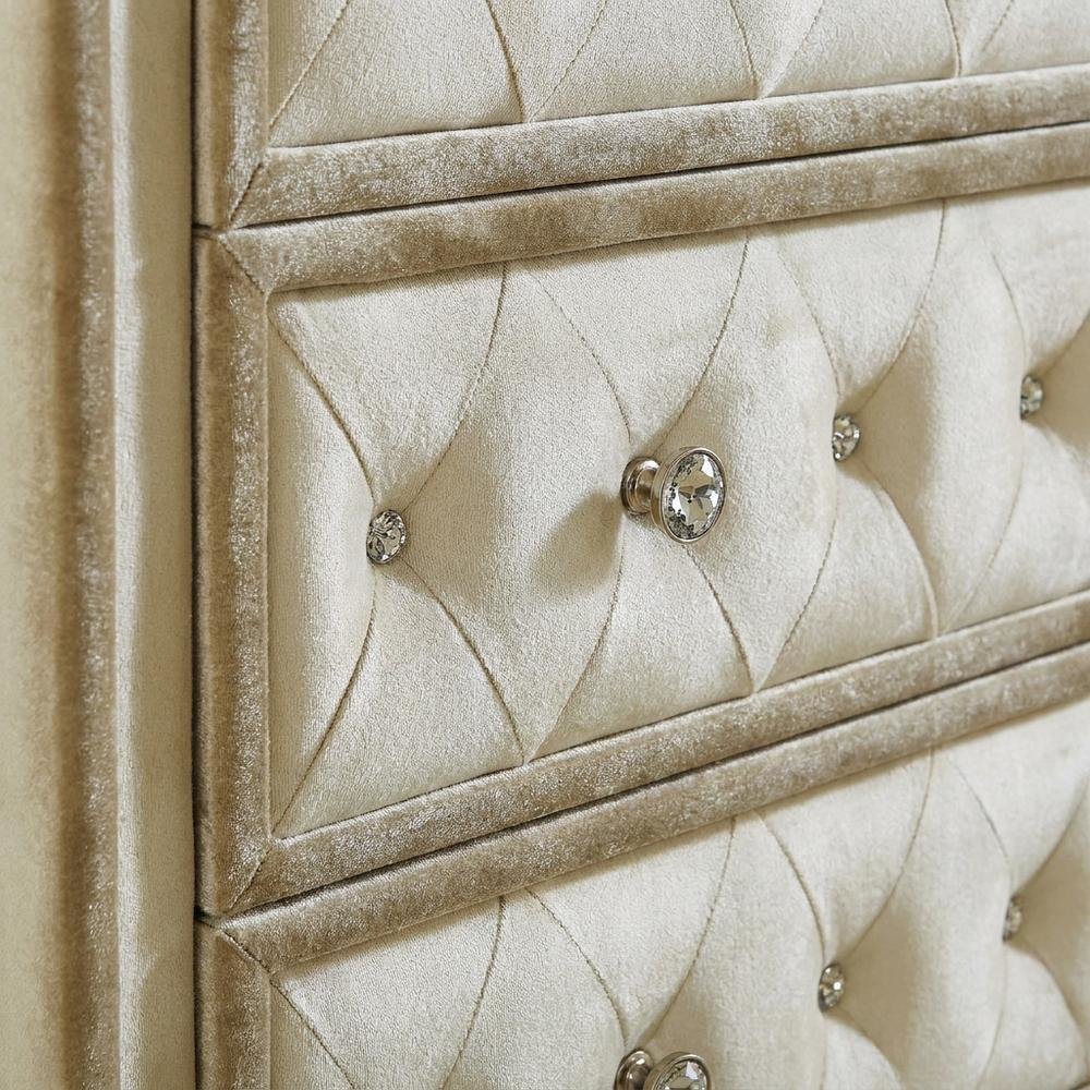 Ivory and Camel Bedroom Chest with 5 Drawers for Storage and Organization. Picture 5