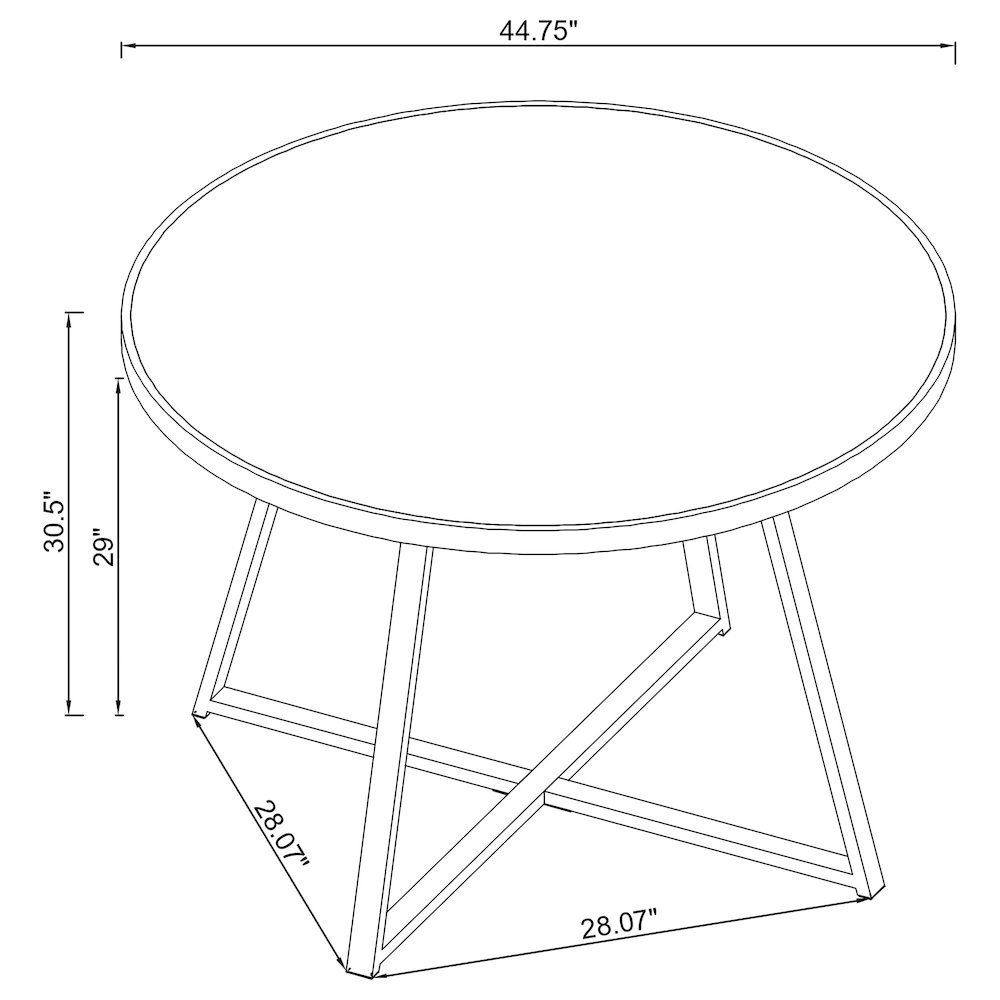 Jillian Round 45-inch Mirror Top Dining Table Black Nickel. Picture 8