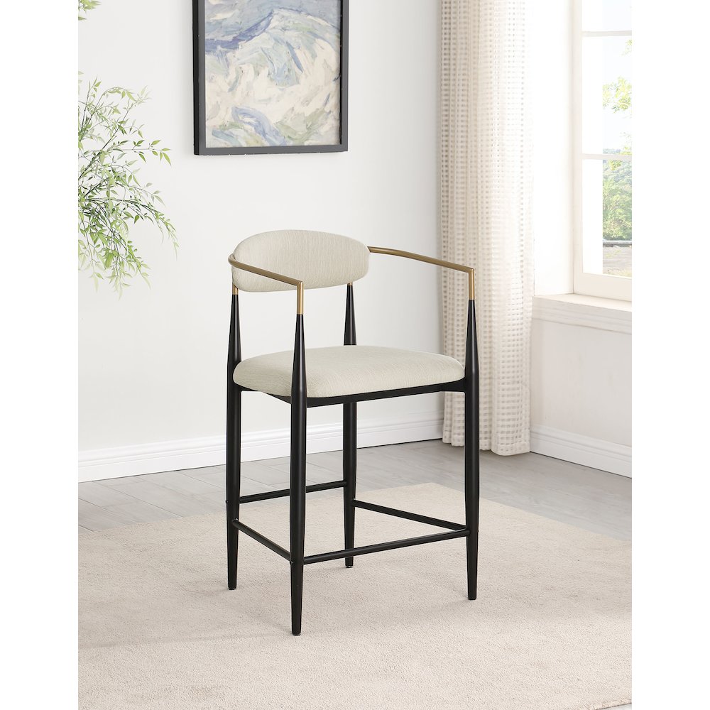 Tina Fabric Upholstered Counter Chair Beige (Set of 2). Picture 10