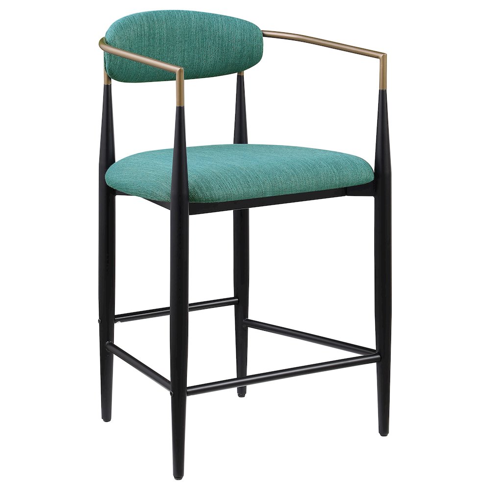 Tina Fabric Upholstered Counter Chair Green (Set of 2). Picture 3
