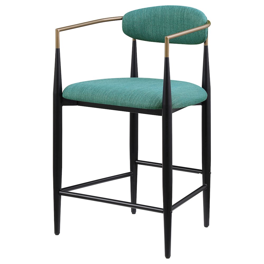Tina Fabric Upholstered Counter Chair Green (Set of 2). Picture 5