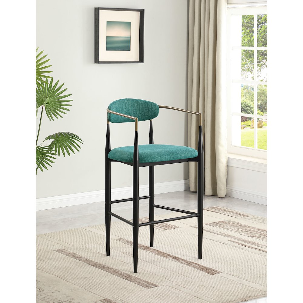 Tina Fabric Upholstered Bar Chair Green (Set of 2). Picture 10