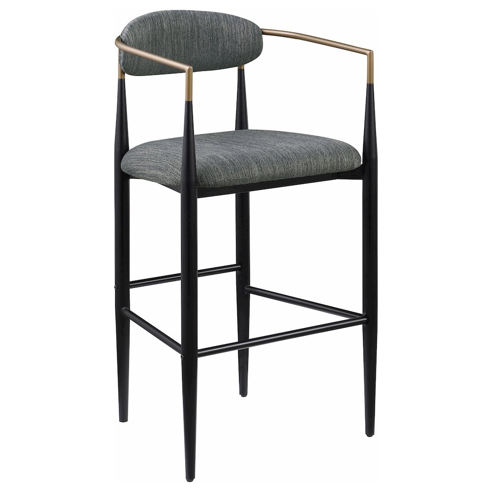Tina Fabric Upholstered Bar Chair Dark Grey (Set of 2). Picture 3
