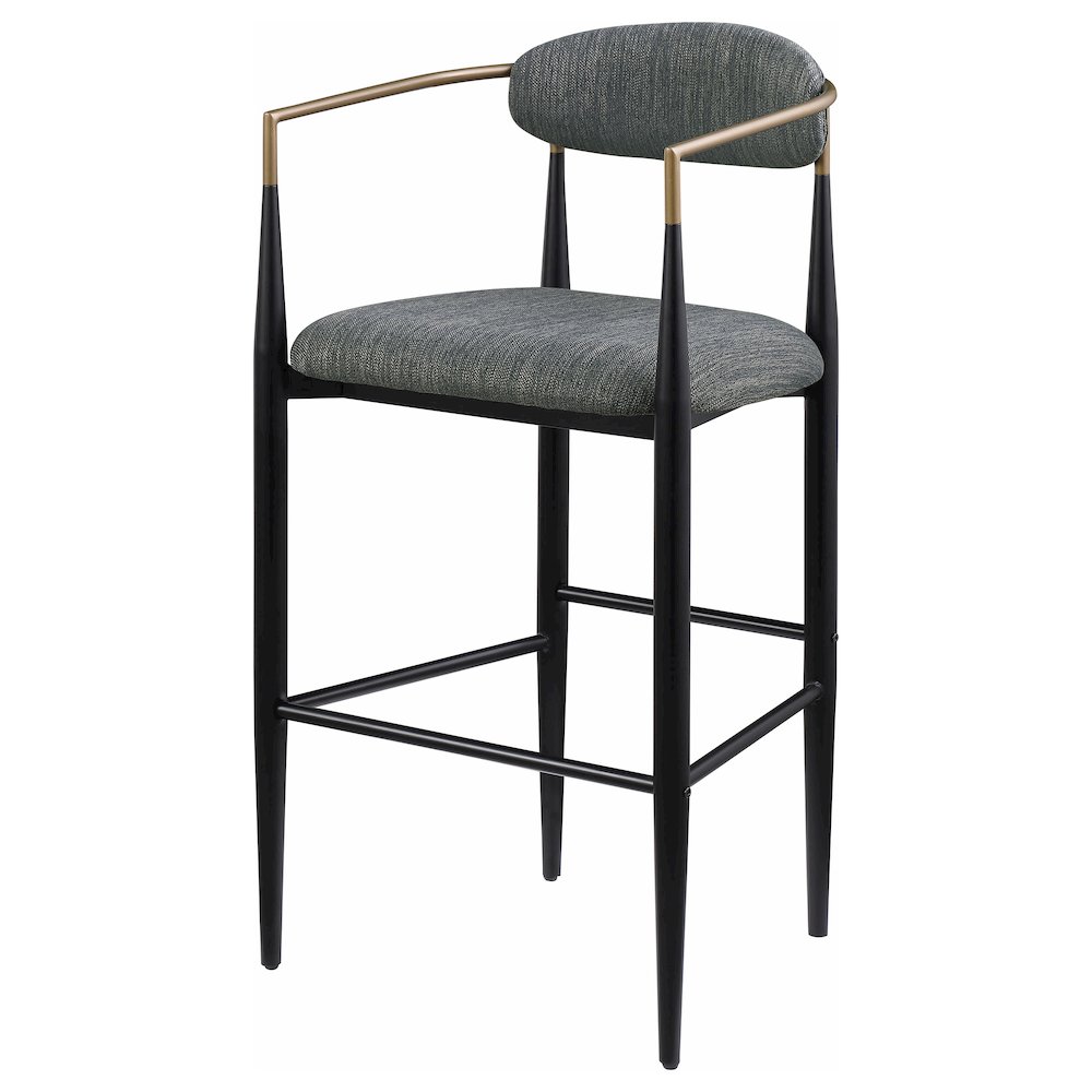 Tina Fabric Upholstered Bar Chair Dark Grey (Set of 2). Picture 5
