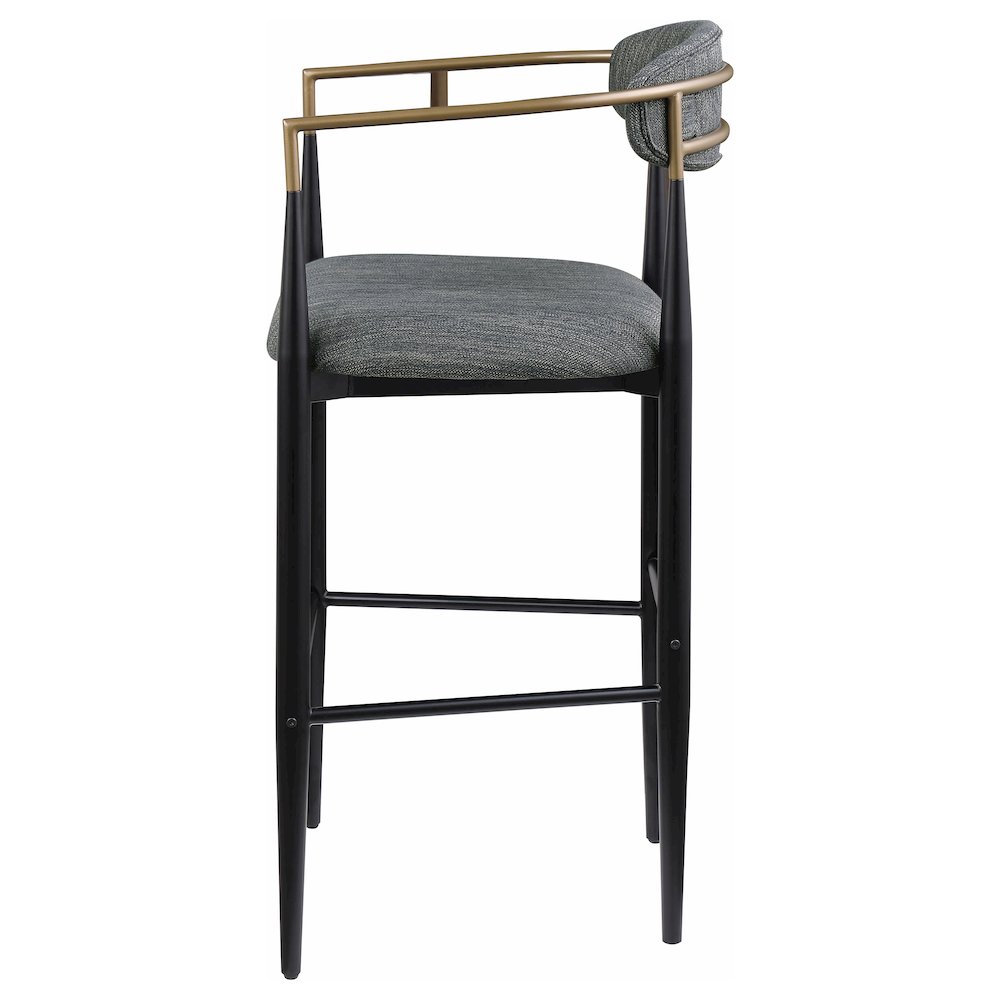 Tina Fabric Upholstered Bar Chair Dark Grey (Set of 2). Picture 6