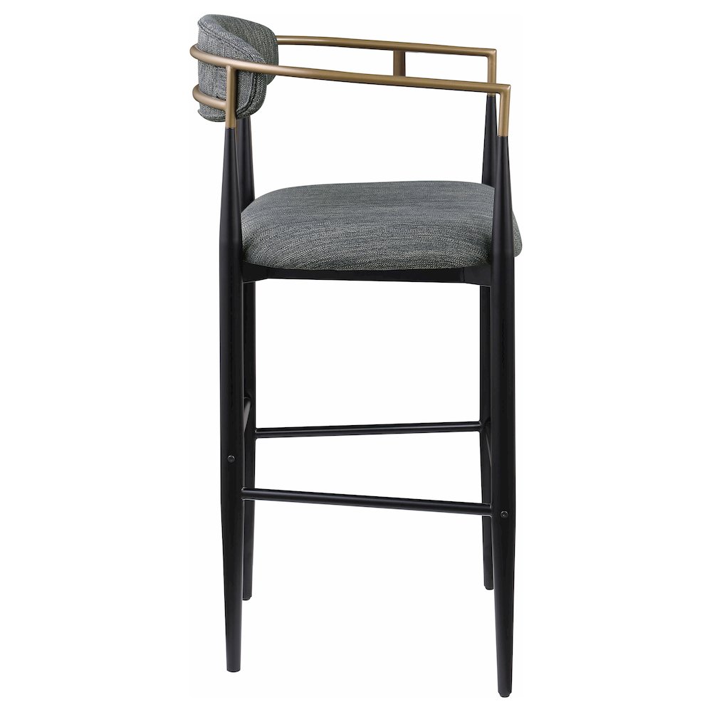Tina Fabric Upholstered Bar Chair Dark Grey (Set of 2). Picture 9