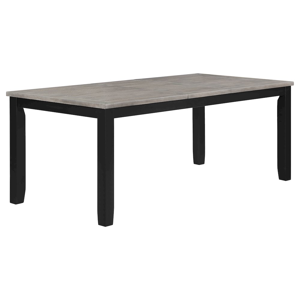 Elodie Rectangular 78-inch Extension Leaf Dining Table Black. Picture 1