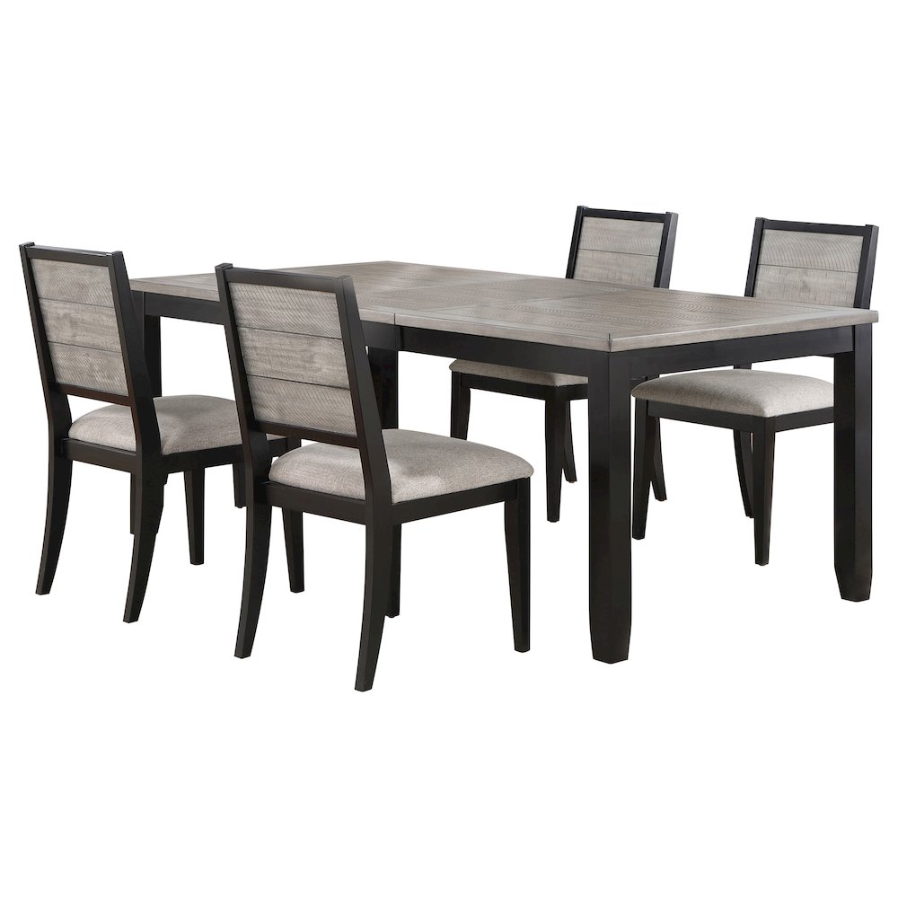 Elodie 5-piece Rectangular Extension Leaf Dining Set Black. Picture 1