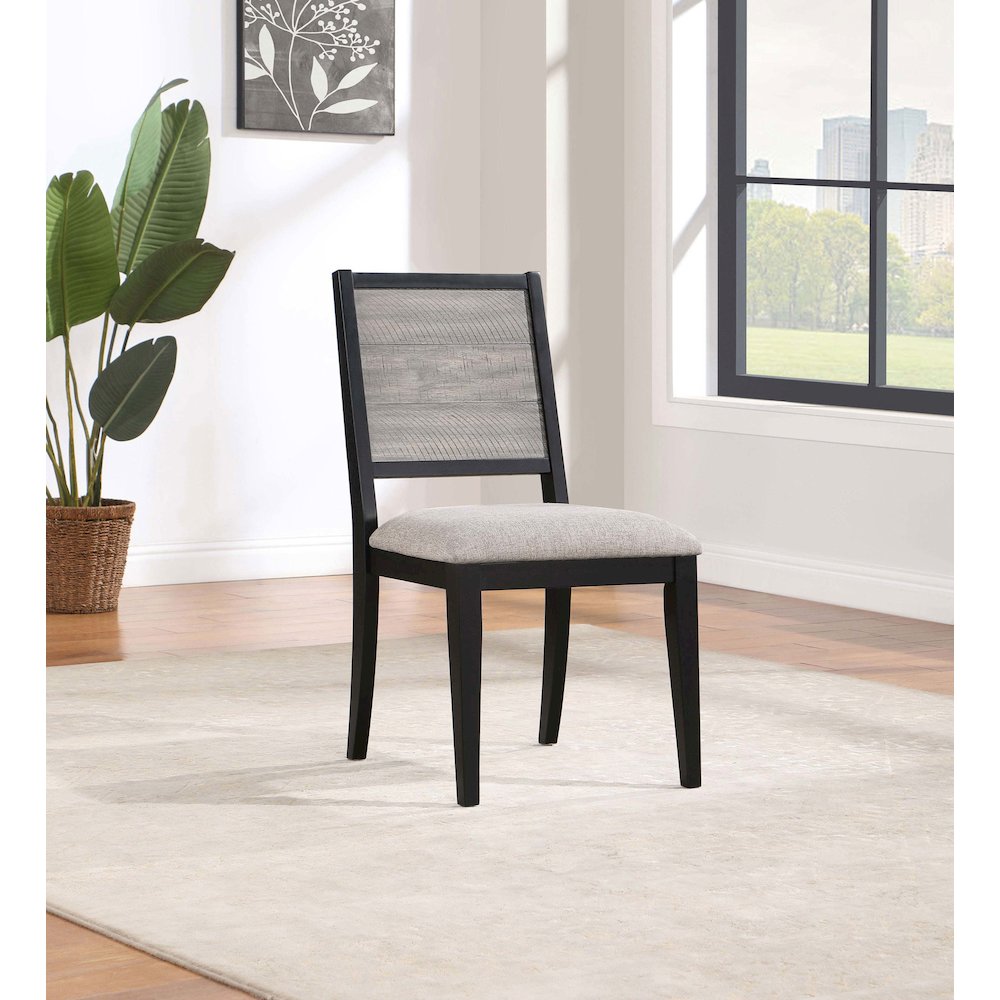 Elodie Wood Dining Side Chair Grey and Black (Set of 2). Picture 11
