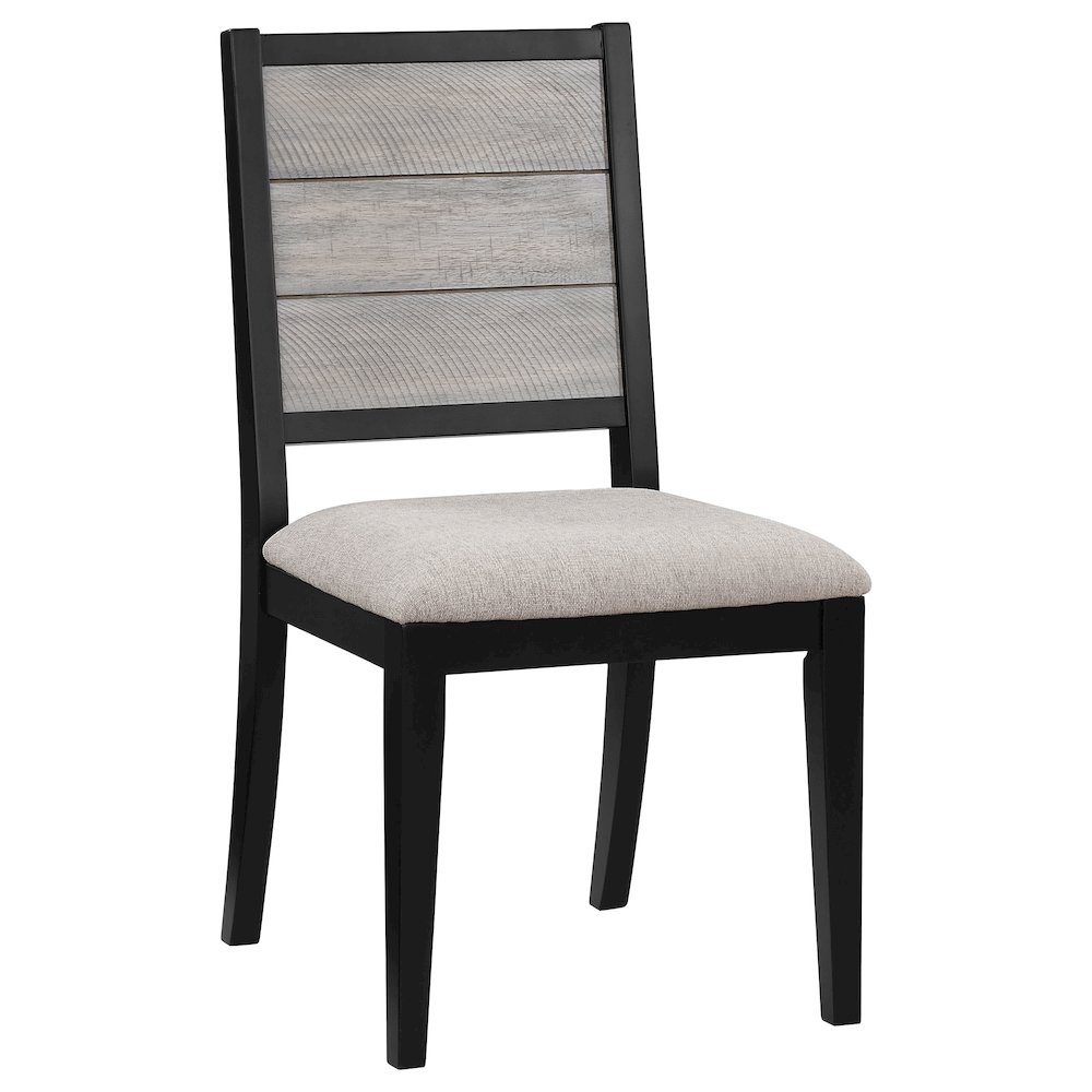 Elodie Wood Dining Side Chair Grey and Black (Set of 2). Picture 3