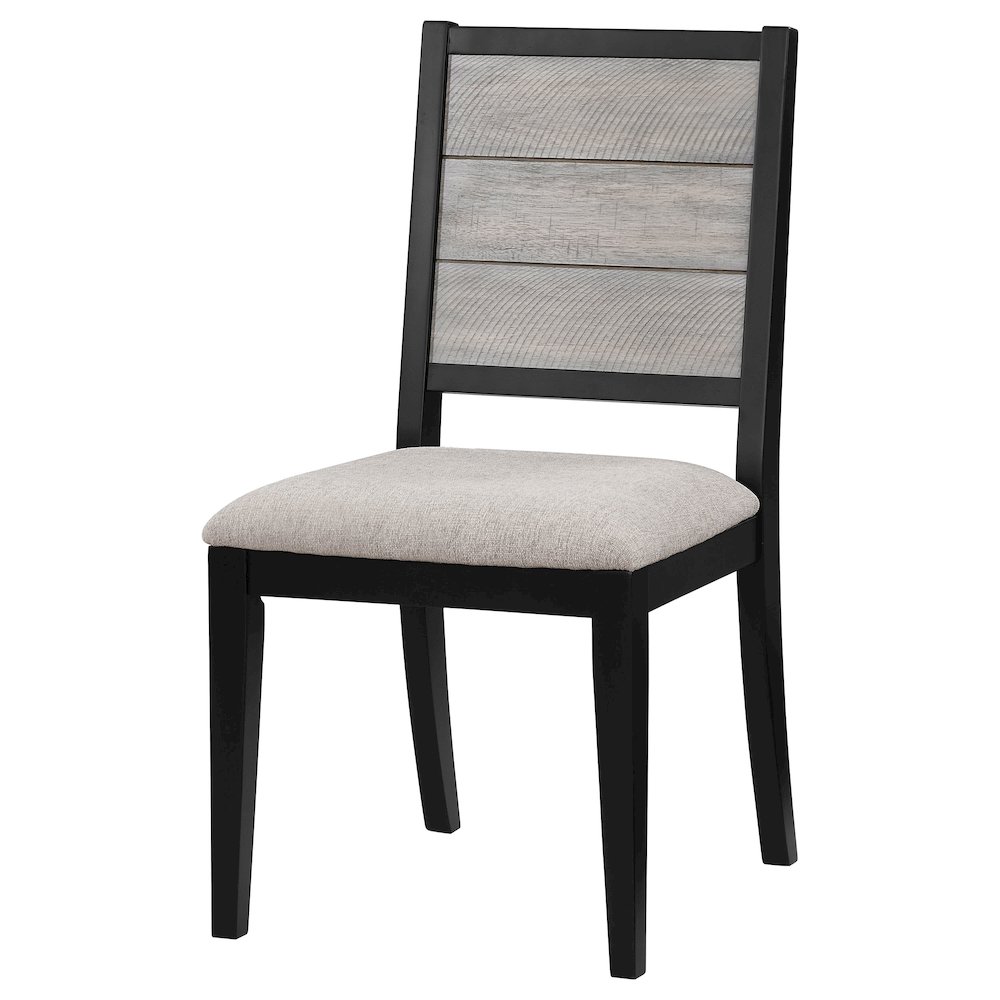Elodie Wood Dining Side Chair Grey and Black (Set of 2). Picture 5