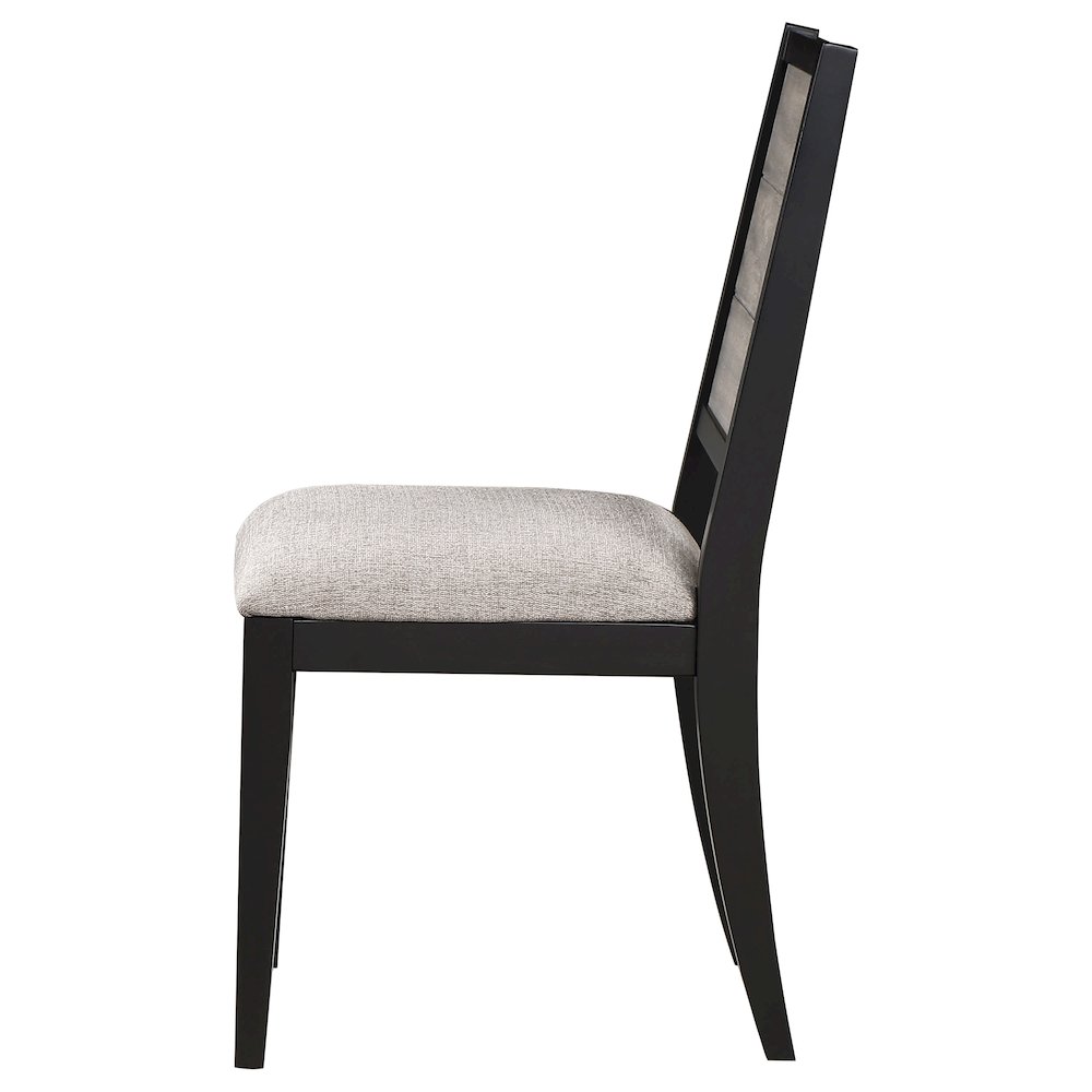 Elodie Wood Dining Side Chair Grey and Black (Set of 2). Picture 6