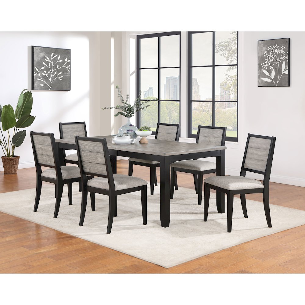 Elodie Wood Dining Side Chair Grey and Black (Set of 2). Picture 13