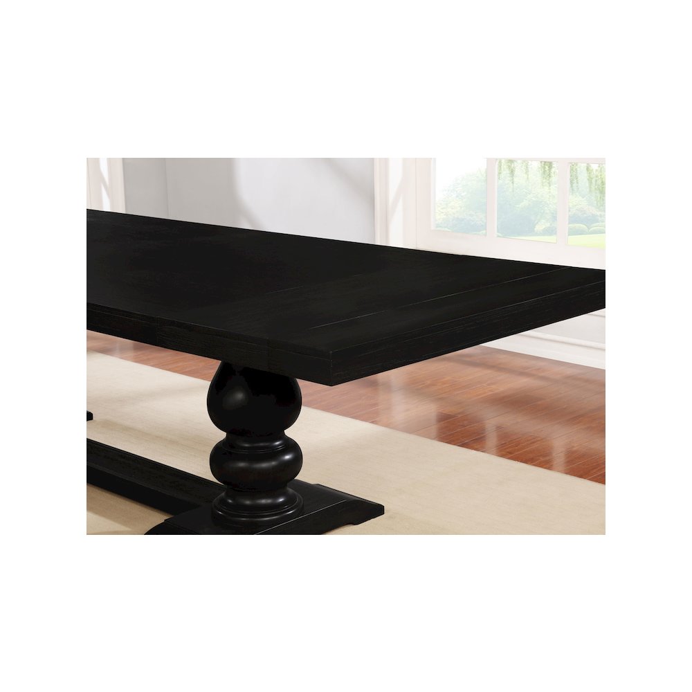 Phelps 123-inch Extension Leaf Dining Table Distressed Noir. Picture 9