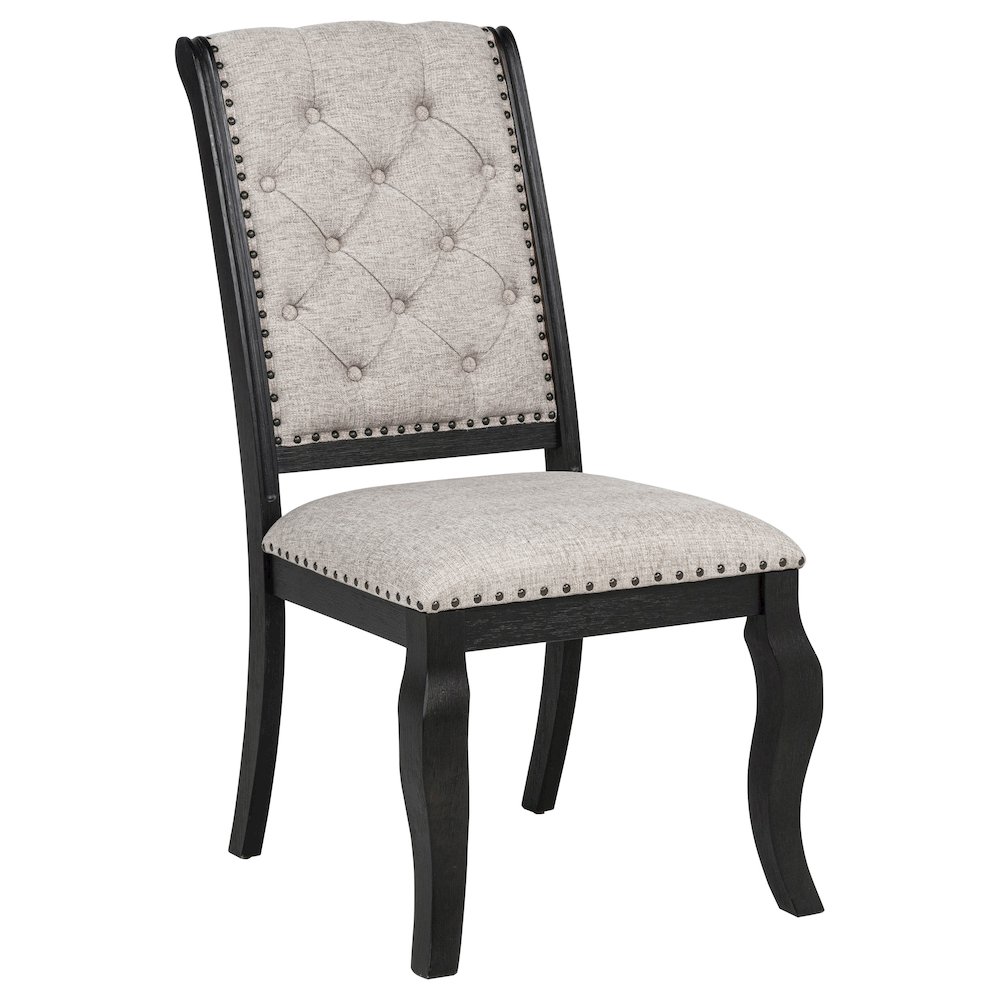 Phelps Upholstered Dining Side Chair Tobacco and Distressed Noir. Picture 3